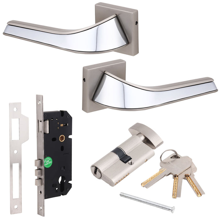 SPEED : Mortise Door Lock, High-Security Door Lock for Main Door & Bedroom, Durable Zinc & Brass, Matt Finish, Door Lock Handle Set, 3 Brass Keys Included