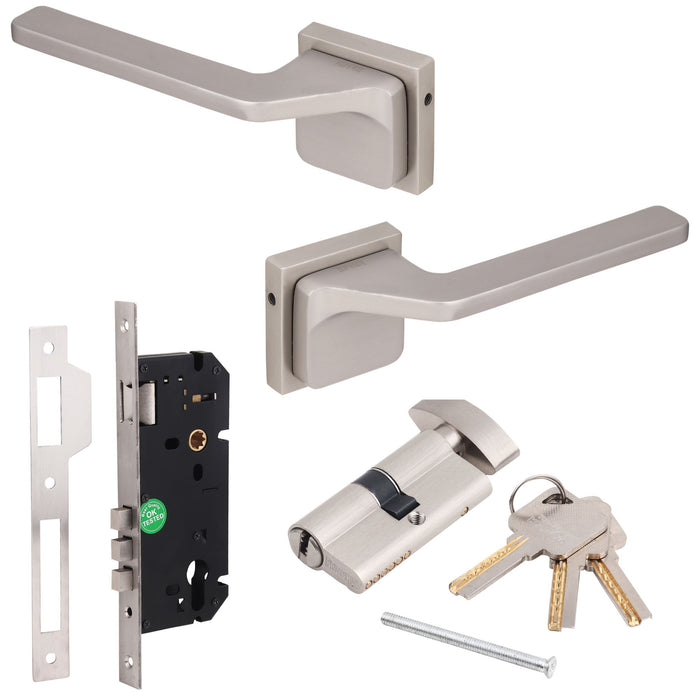 YALE : Mortise Door Lock, High-Security Door Lock for Main Door & Bedroom, Durable Zinc & Brass, Matt Finish, Door Lock Handle Set, 3 Brass Keys Included