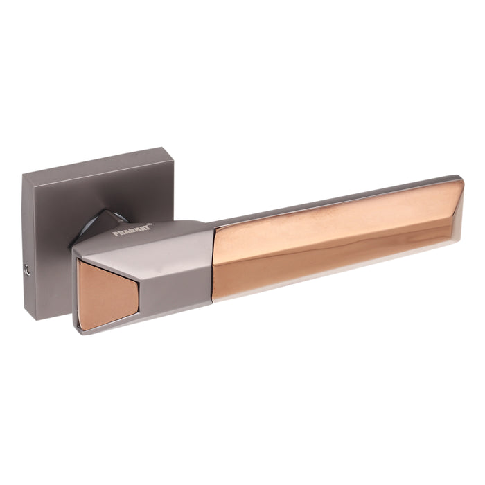 SIMBA : Luxurious Look Mortise Door Lock Handle/Mortise Lock with Brass Lock Body and 60mm Brass Cylinder Set with 3 Brass Computerised Key (Grey and Rose Gold,